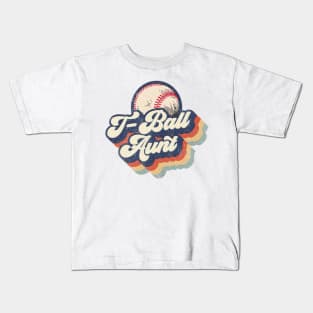 Retro T-Ball Aunt Mother's Day Kids T-Shirt